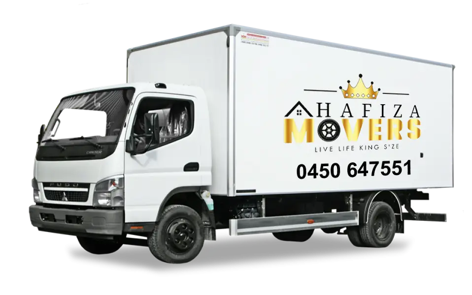 Truck with hafiza movers logo